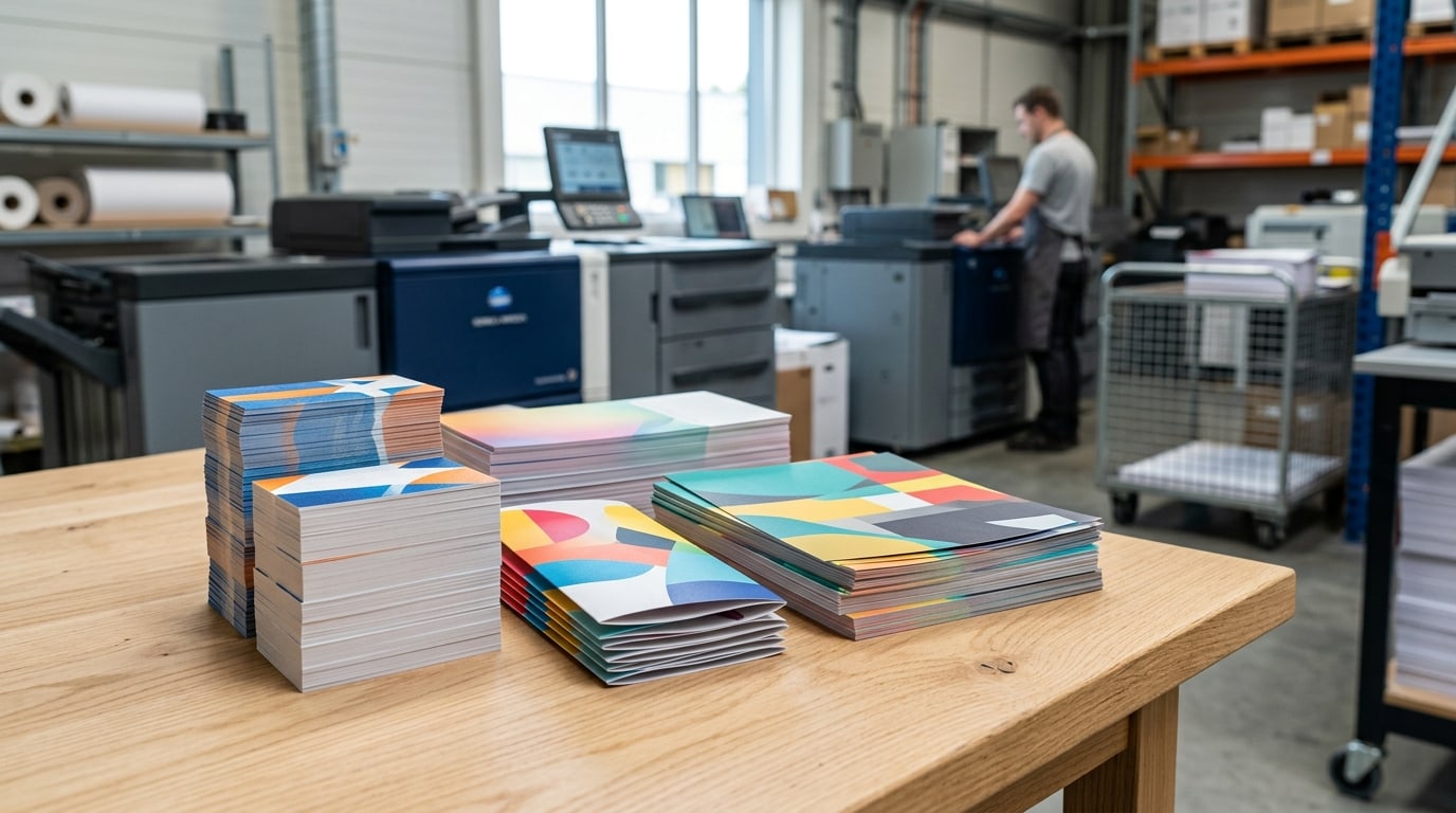 Stack of freshly trimmed prints